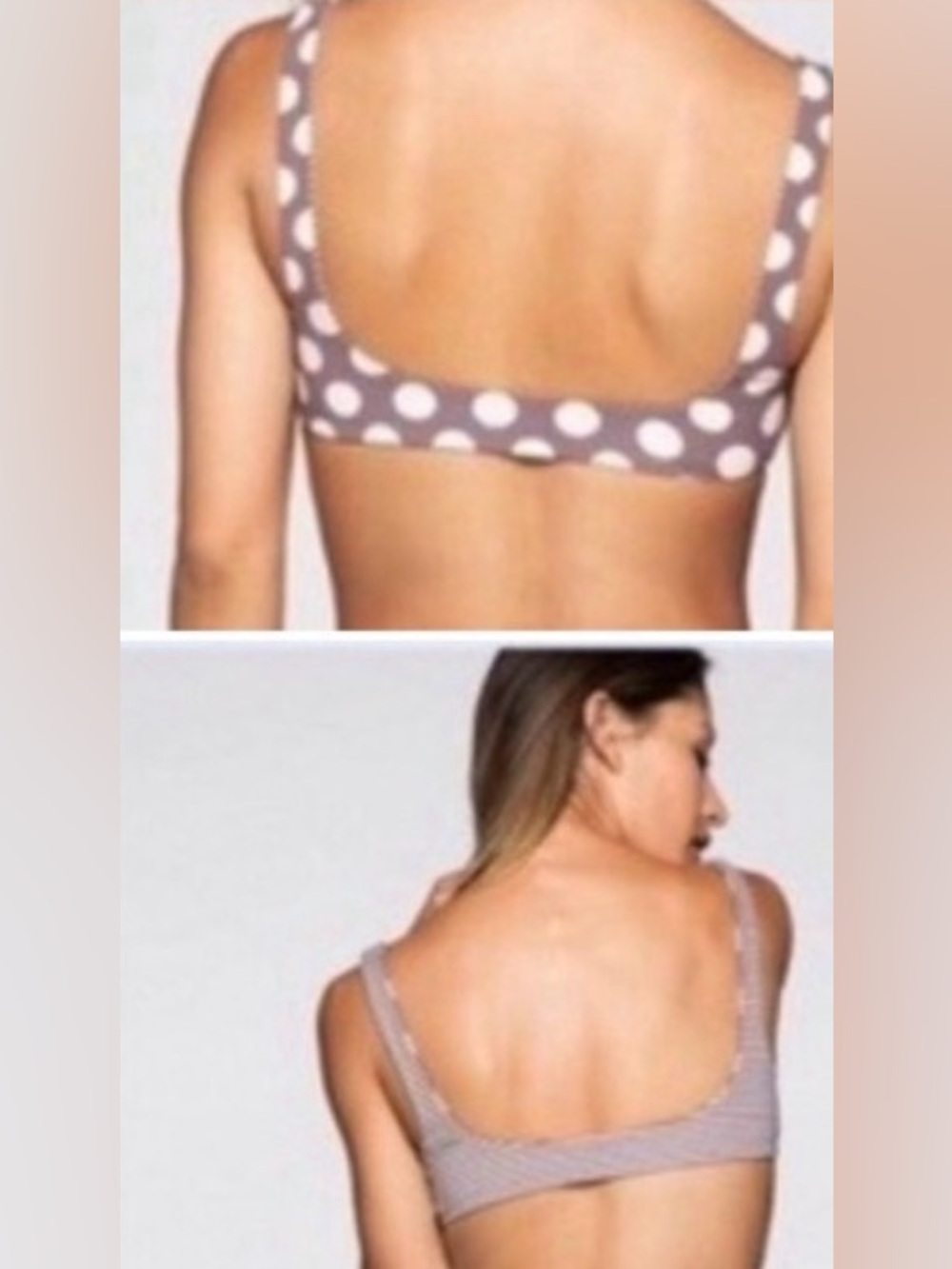 NWT [KikiRio] Reversible Polka Dot/Stiped Bikini Swimsuit Top Women's Sz XS - Picture 8 of 12